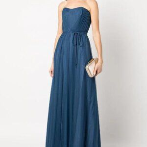 Marchesa Blue Strapless Dress